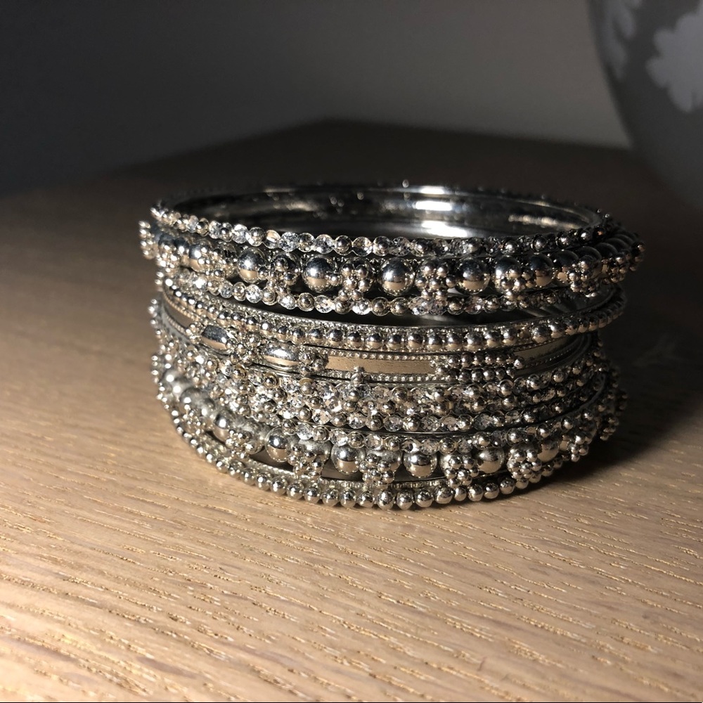 Silver Bangle Bracelet Set✨